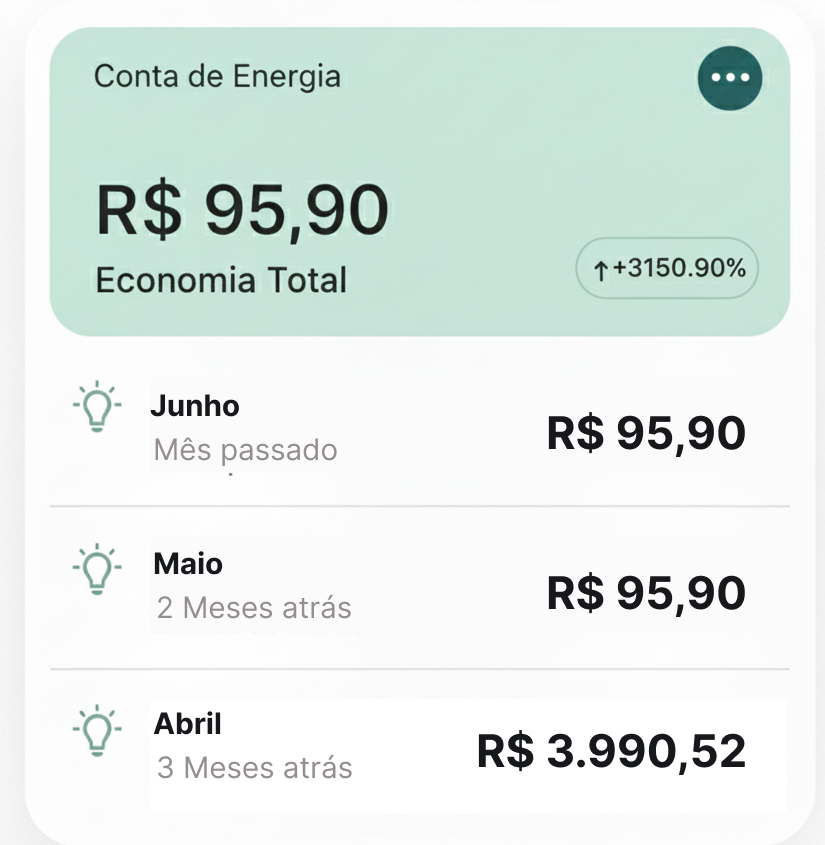 Cliente analisando economia na conta de energia